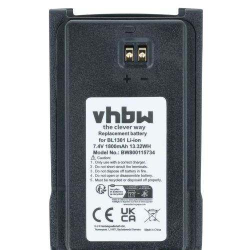 VHBW Radio Akku BL2407, BL1301, BL1719 - 1800 mAh 7,4 V Li-Ion
