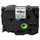 VHBW Brother HGE-151 Label Tape - 24 mm, Black-Clear