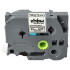 VHBW Brother HGE-S251 24 mm Black-White Label Tape