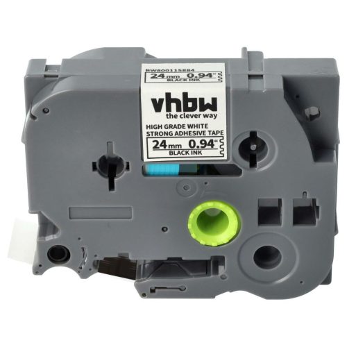 VHBW Brother HGE-S251 24 mm Black-White Label Tape