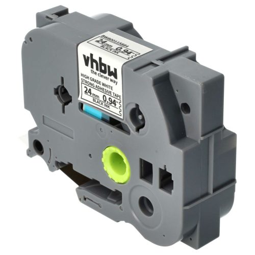 VHBW Brother HGE-S251 24 mm Black-White Label Tape