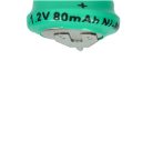 VHBW Knopfzellen-Akku 1/V80H 2 Pins - 80 mAh 1,2 V NiMH