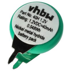 VHBW Gombelem Akkumulátor 1/V40H 2 Pins - 40 mAh 1,2 V NiMH