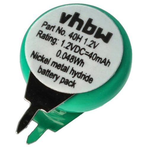 VHBW Button Cell Battery 1/V40H 2 Pins - 40 mAh 1.2 V NiMH