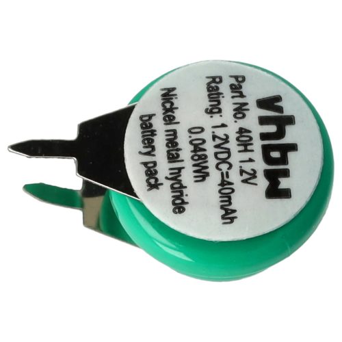 VHBW Button Cell Battery 1/V40H 2 Pins - 40 mAh 1.2 V NiMH