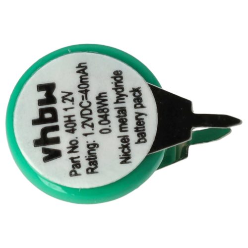 VHBW Button Cell Battery 1/V40H 2 Pins - 40 mAh 1.2 V NiMH