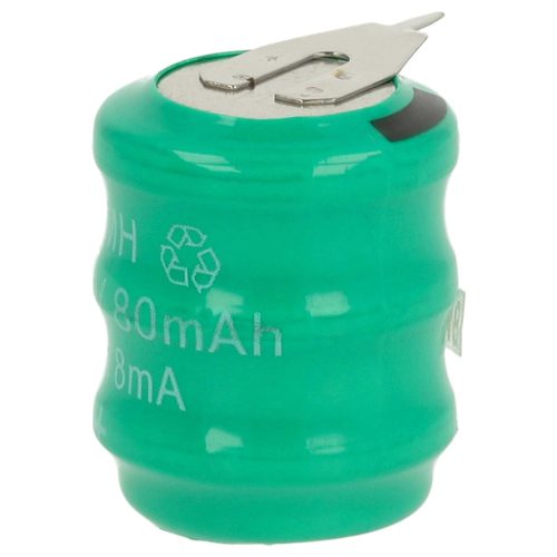 VHBW Gombelem Akkumulátor 3/V80H 2 Pins - 80 mAh 3,6 V NiMH