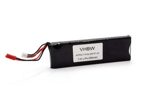 Modellkészítő eszköz akkumulátor - 2500 mAh 7,4 V Li-polimer, JST