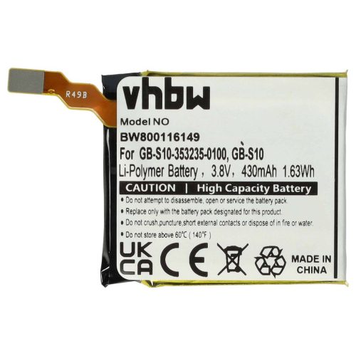 Sony GB-S10, 1288-9079, 1588-0911 Akkumulátor – 430 mAh 3,7 V Li-polimer
