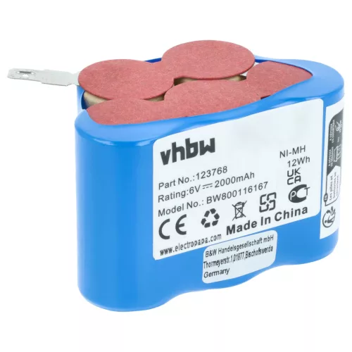 VHBW Moped Akku 93230 5, VYRR, VYRR6, 123768 - 2000 mAh 6 V NiMH
