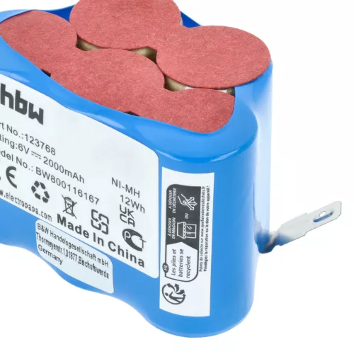 VHBW Moped Akku 93230 5, VYRR, VYRR6, 123768 - 2000 mAh 6 V NiMH