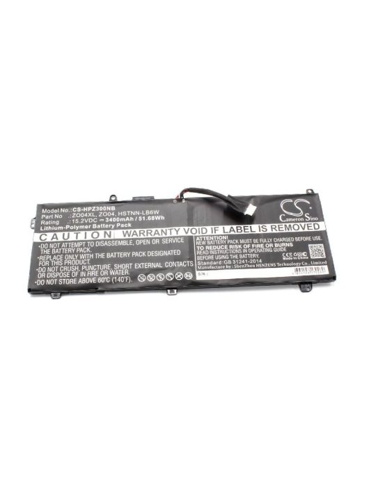 Notebook akkumulátor  HP 808396-421, HSTNN-C88C, 808450-001 - 3400 mAh 15,2 V Li-polimer, fekete