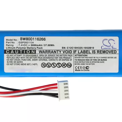 VHBW Battery for JBL GSP0931134 JBL Speaker - Li-Polymer 5000 mAh