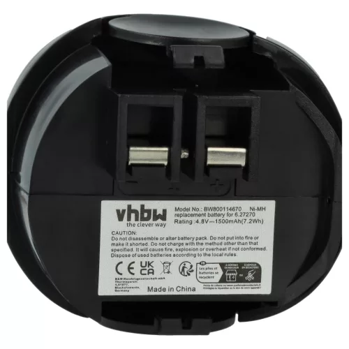 VHBW Electric Tool Battery Metabo 6.27270, 6.27271, 6.27273, 0700 950 013 - 1500 mAh 4.8 V NiMH