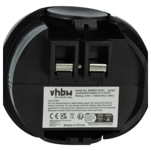 VHBW Electric Tool Battery Metabo 6.27270, 6.27271, 6.27273, 0700 950 013 - 1500 mAh 4.8 V NiMH