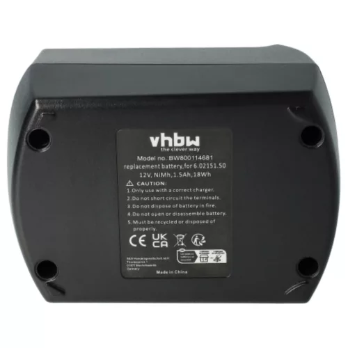 VHBW Electric Tool Battery Metabo 6.02151.50, 6.25473 - 1500 mAh 12 V NiMH