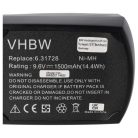 VHBW Electric Tool Battery Metabo 6.25471.00, 6.2547, 6.25471, 6.25470.00 - 1500 mAh 9.6 V NiMH