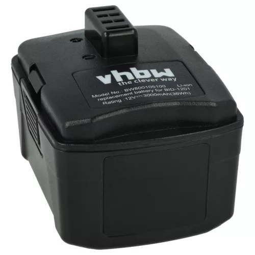 VHBW Electric Tool Battery BPL-1220, 130503001, CB120L, 130503005 - 3000 mAh 12 V Li-Ion