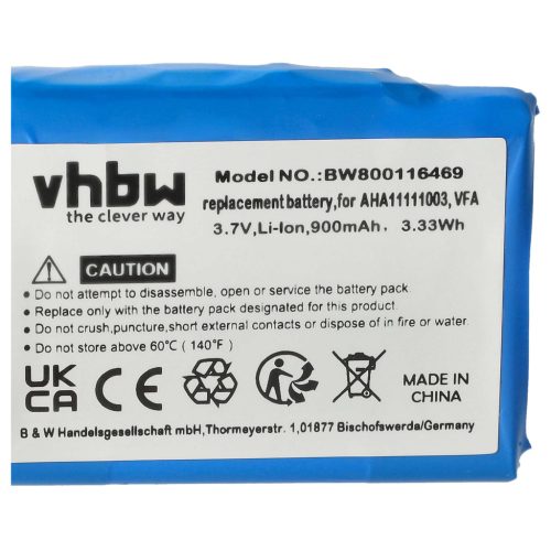 VHBW GPS Akku AHA11111003, VFA - 900 mAh 3,7 V Li-Ion