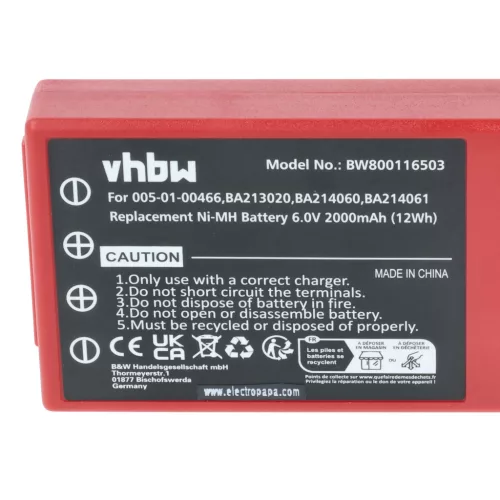 VHBW Remote Control Battery 005-01-00466, BA210040 (FuB 10AA), BA210 - 2000 mAh 6 V NiMH