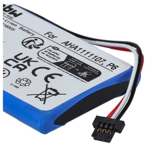 VHBW GPS Battery AHA11111010, AHA1111107, P6 - 1100 mAh 3.7 V Li-Ion
