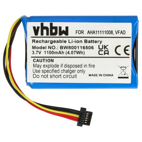 VHBW GPS Akku 4EG0.001.08, 6027A0090721, 6027A0093901, 4EG0.001.17, 4EM0.001.01 - 1100 mAh 3,7 V Li-Ion