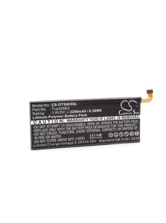 Mobiltelefon akkumulátor  Alcatel TLp026EJ, TLp026E2 - 2200 mAh 3,8 V Li-polimerhez