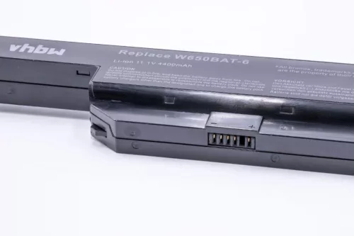 VHBW Notebook Battery Clevo 6-87-W650S-4D4A1, 6-87-W650S-4D4A - 4400 mAh 11.1 V Li-Ion, Black