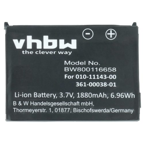 VHBW GPS Akku Garmin 010-11143-00, 361-00038-01 - 1880 mAh 3,7 V Li-Ion