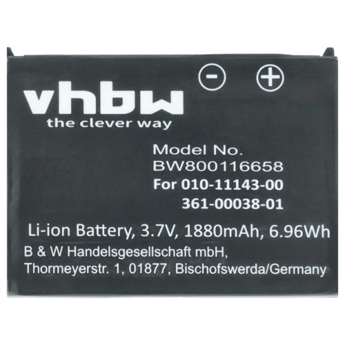 VHBW GPS Akku Garmin 010-11143-00, 361-00038-01 - 1880 mAh 3,7 V Li-Ion