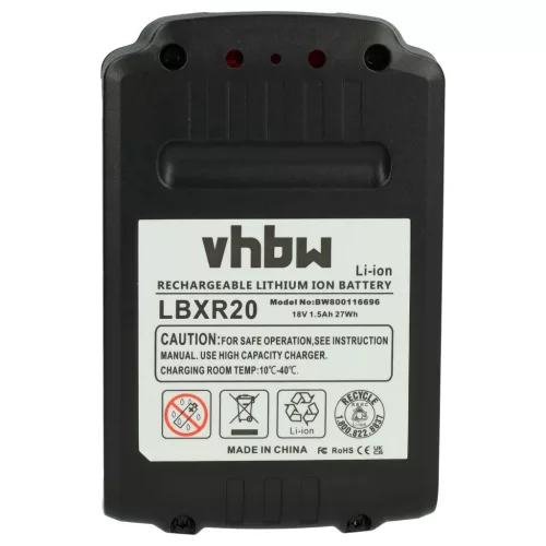 VHBW Akku für Black & Decker Werkzeuge (BL1518) - 18V, Li-Ion, 1500 mAh