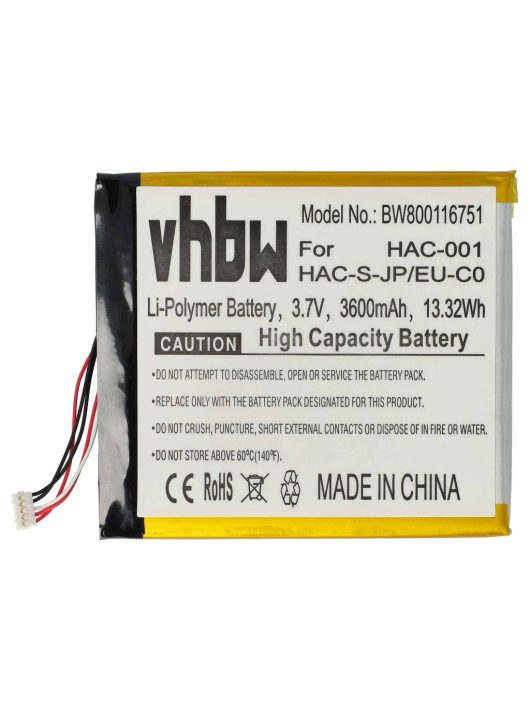 Nintendo HAC-A-BPHAT-C0 Játékkonzol, HAC-003, 3600 mAh, 3,7 V akkumulátor