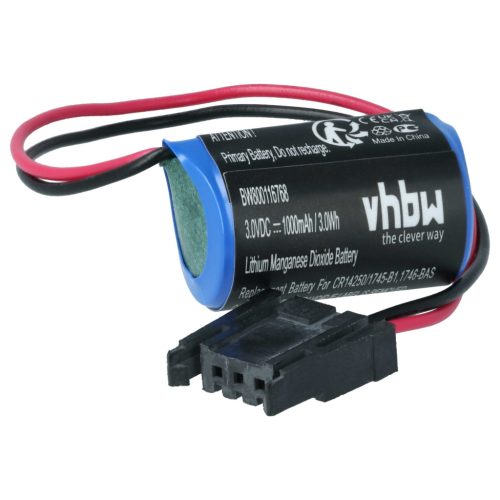 VHBW Ipari vezérlő akkumulátor Allen Bradley 1747-BA, 1746-BAS, 1747-PT1, 1745-B1 helyett - 1000 mAh 3 V Li-MnO2