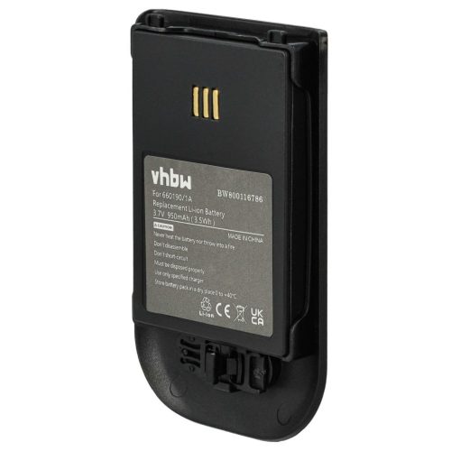 VHBW Vezetékes telefon akku Alcatel 3BN78404AA - 930 mAh 3,7 V Li-Ion