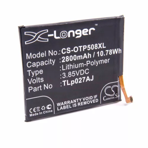 VHBW Mobile Phone Battery for Alcatel TLp027AJ - 2800 mAh 3.85 V Li-Polymer