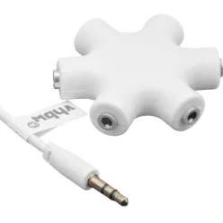 VHBW Multi Audio Splitter 5-utas AUX 3,5 mm weiß