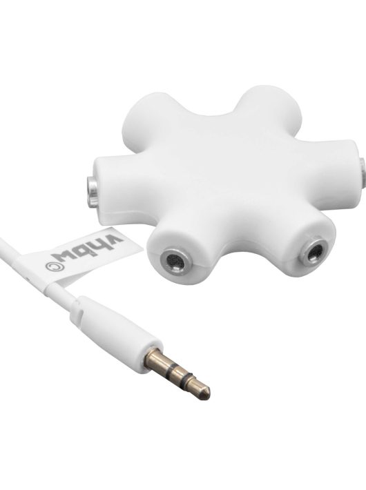 VHBW Multi Audio Splitter 5-utas AUX 3,5 mm fehér