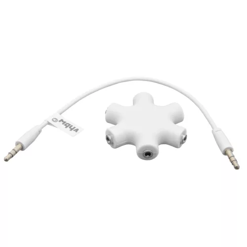 VHBW Multi Audio Splitter 5-utas AUX 3,5 mm weiß