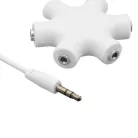 VHBW Multi Audio Splitter 5-utas AUX 3,5 mm weiß