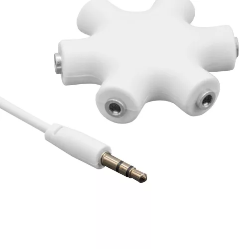 VHBW Multi Audio Splitter 5-utas AUX 3,5 mm weiß