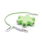 VHBW Multi Audio Splitter 5-utas AUX, 3,5 mm-es Audio, Zöld