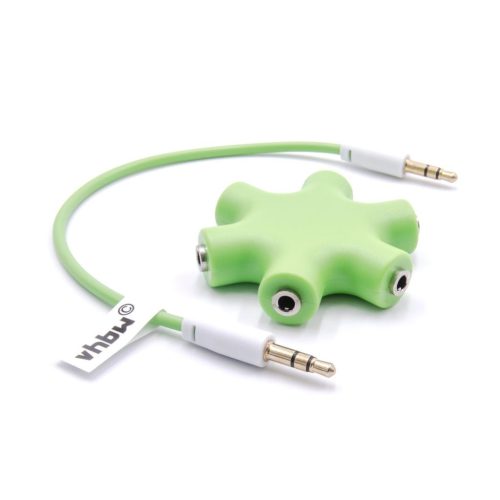 VHBW Multi Audio Splitter 5-utas AUX, 3,5 mm-es Audio, Zöld
