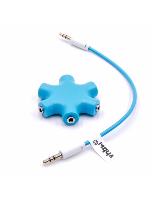 VHBW Multi Audio Splitter 5-utas AUX, Kék, 3,5 mm