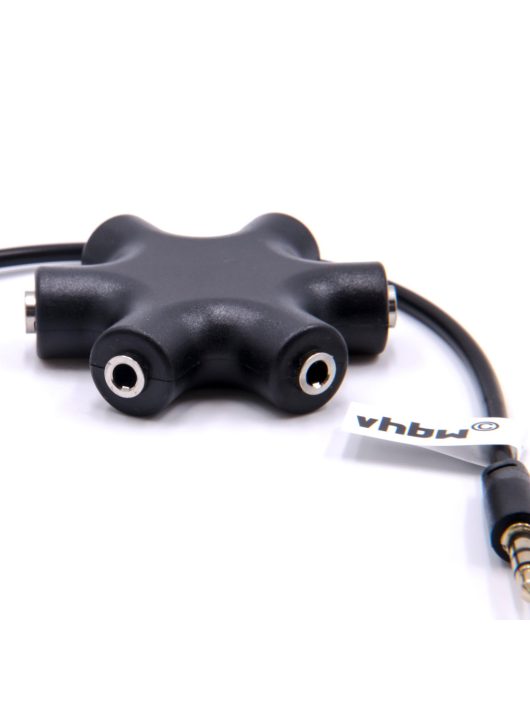 VHBW Multi Audio Splitter 5-utas AUX, fekete, 3,5 mm