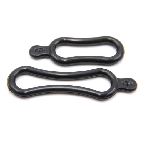VHBW 2x Gummiband für Fahrradlichter - Halteband Set (1x Groß, 1x Klein) Schwarz