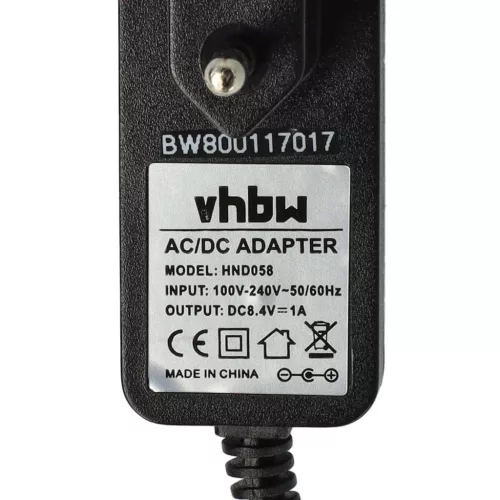 VHBW Charger for CREE SSC-P7, XMLT6 LED Bicycle Light, Rechargeable Bicycle Light - DC 8.4 V, 1.0 A