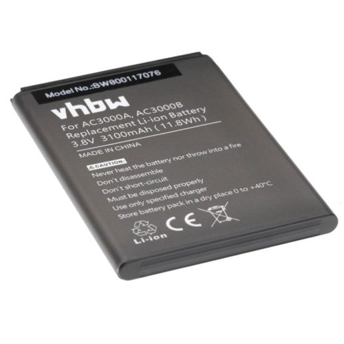 VHBW Mobile Phone Battery for Archos AC3000B, AC3000A - 3100 mAh 3.8 V Li-Ion - Smartphone Battery