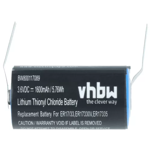 VHBW Akku Maxell ER17/33 Ersatz - 1600 mAh 3,6 V Li-MnO2