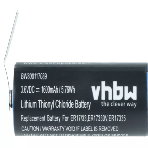 VHBW Akku Maxell ER17/33 Ersatz - 1600 mAh 3,6 V Li-MnO2