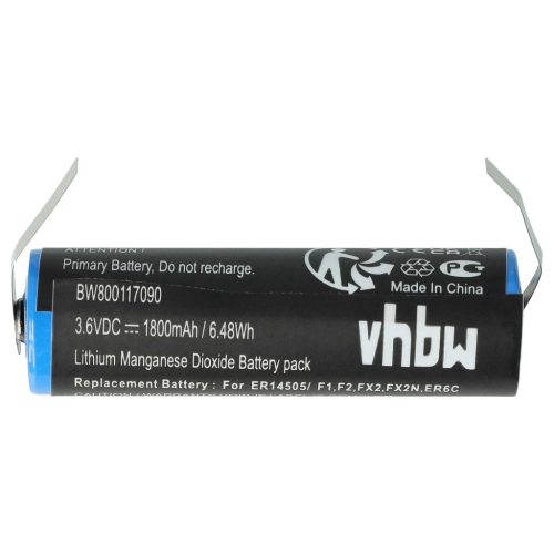 VHBW CNC Controller Battery Replacement for Maxell ER6C - 1800 mAh 3.6 V Li-MnO2